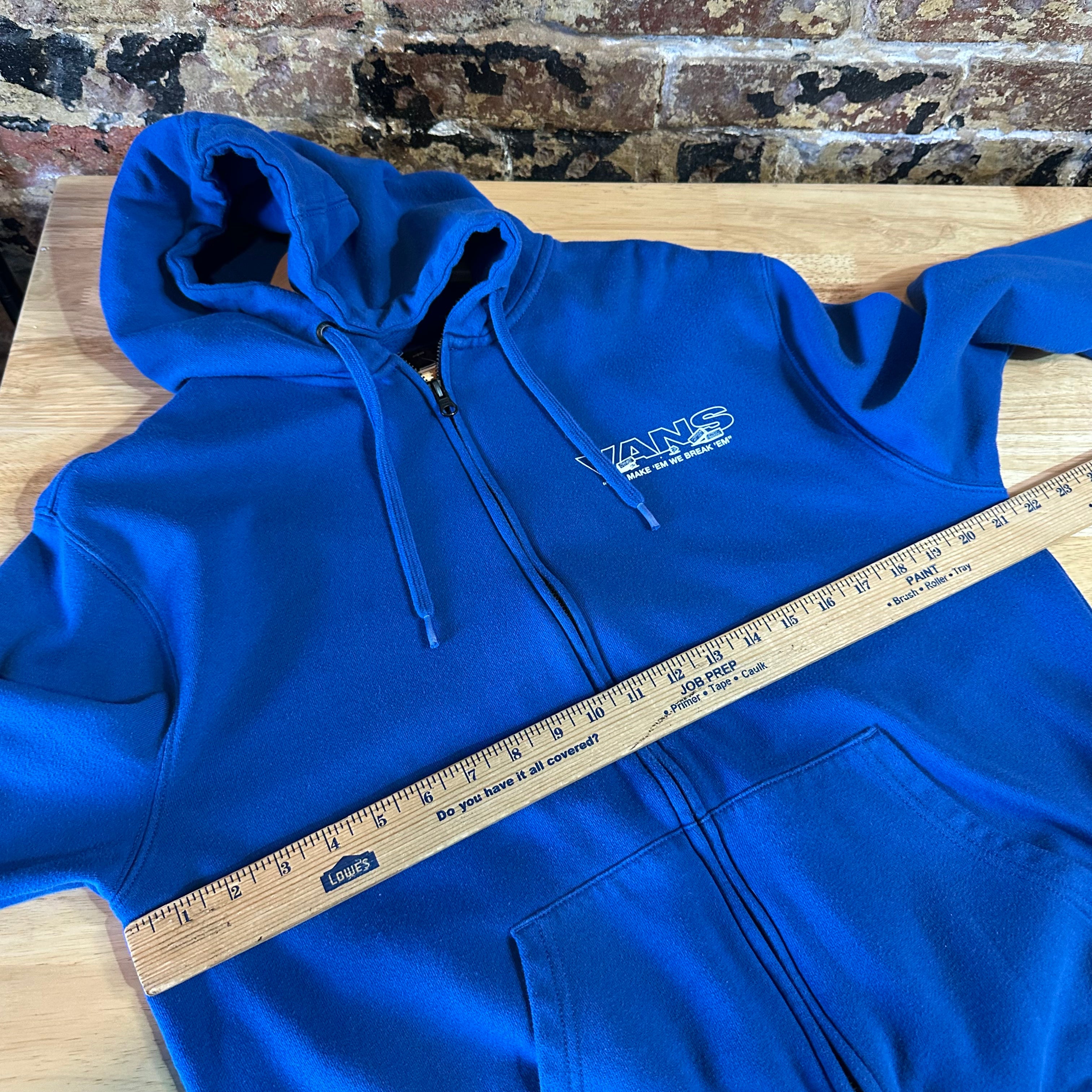 VANS Blue Full Zip Hoodie Mens Medium