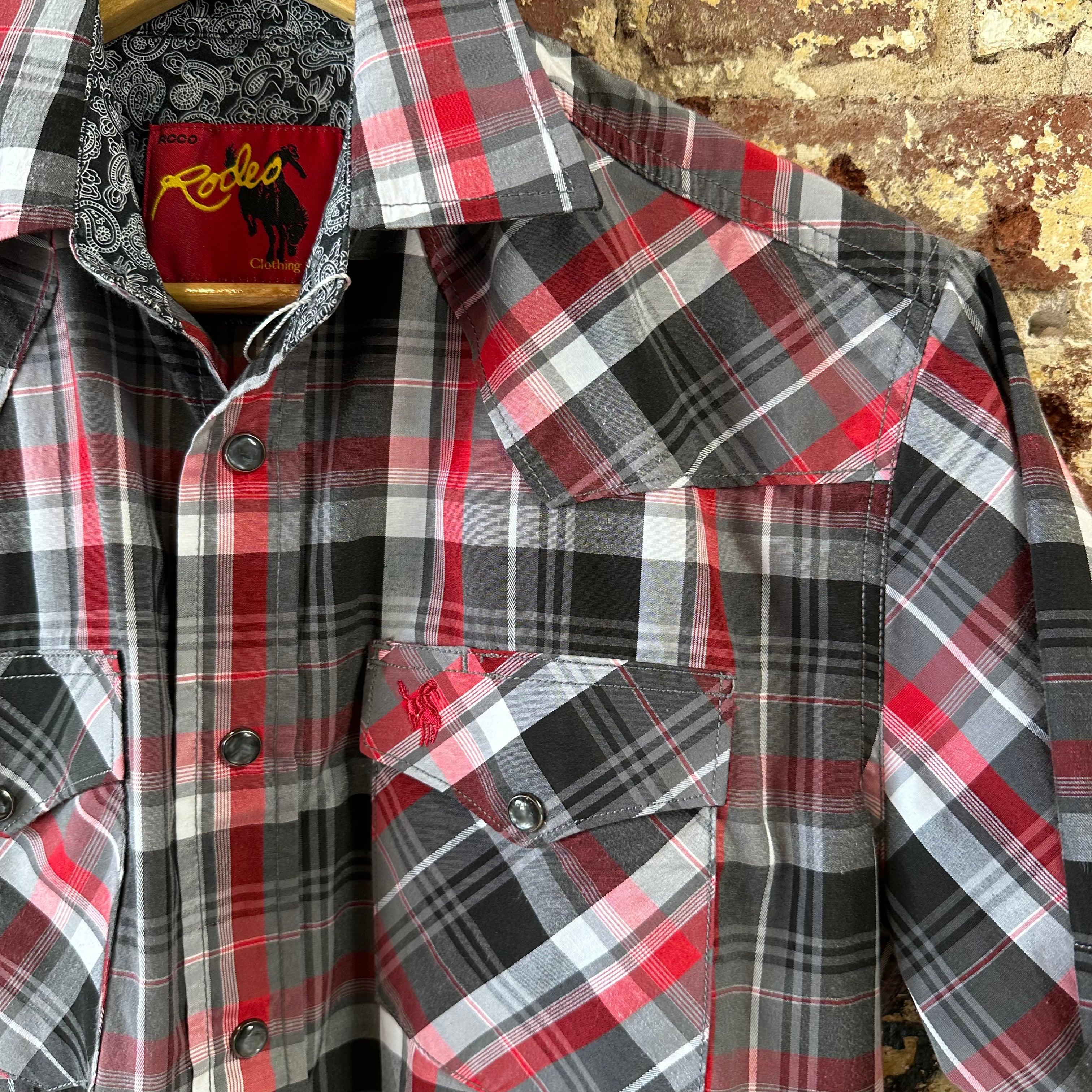 Rodeo Button Up Shirt Mens Small Western Short Sleeve