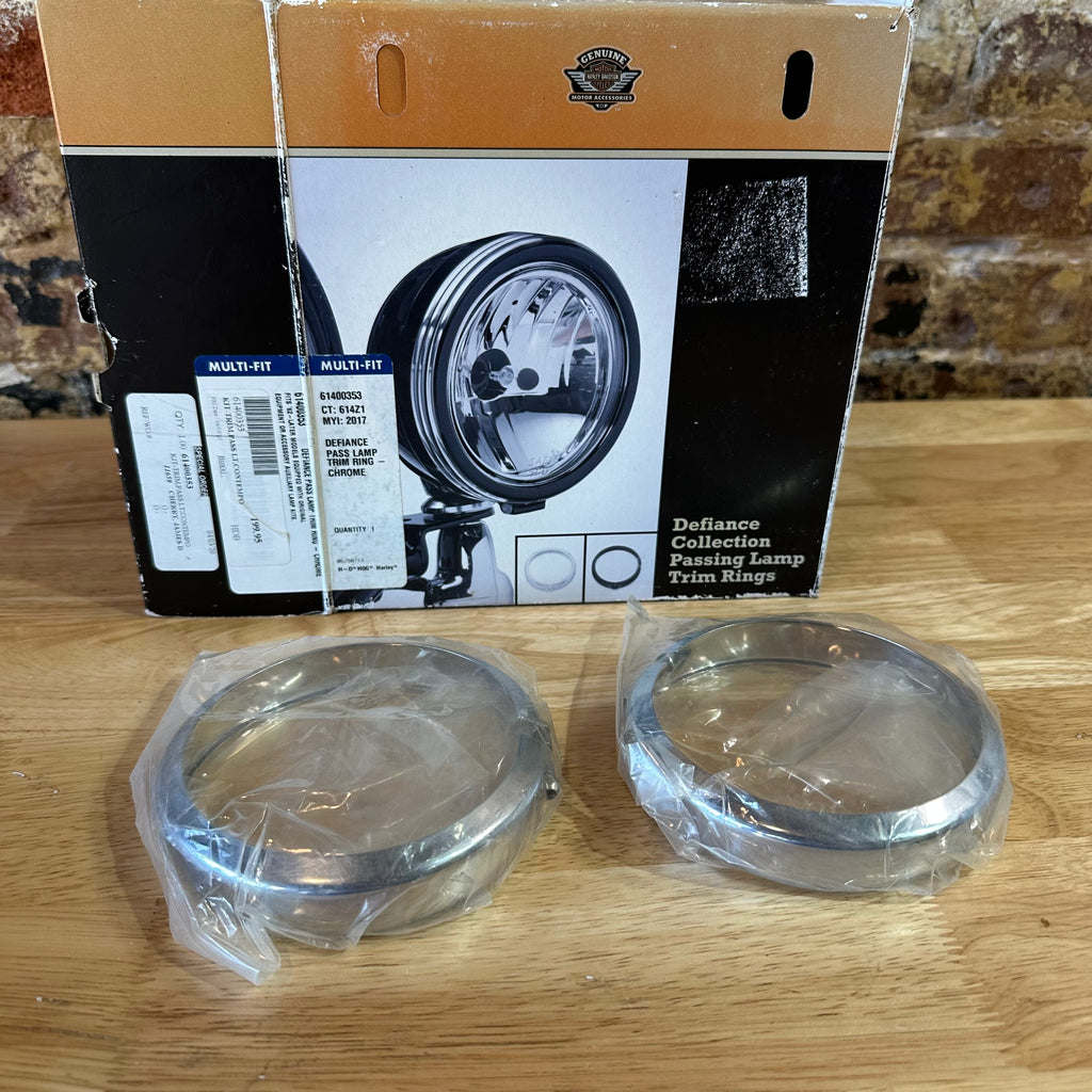 Harley-Davidson CHROME Pass Lamp Trim Rings Defiance Collect