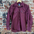 Wrangler Button Up Shirt Mens Medium Western Long Sleeve Purple
