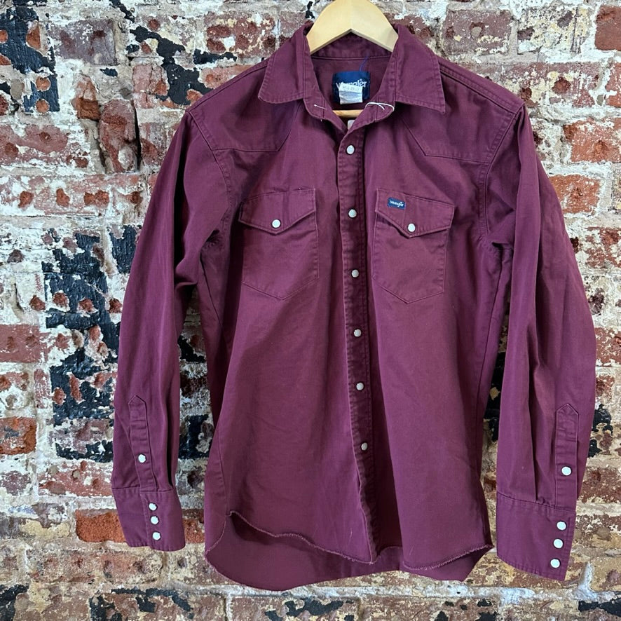 Wrangler Button Up Shirt Mens Medium Western Long Sleeve Purple