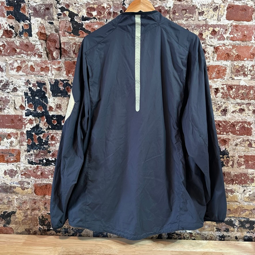 Nike Purdue Black 1/4 Pullover Windbreaker Gray Dri Fit Long Sleeve Mens 2XL XXL