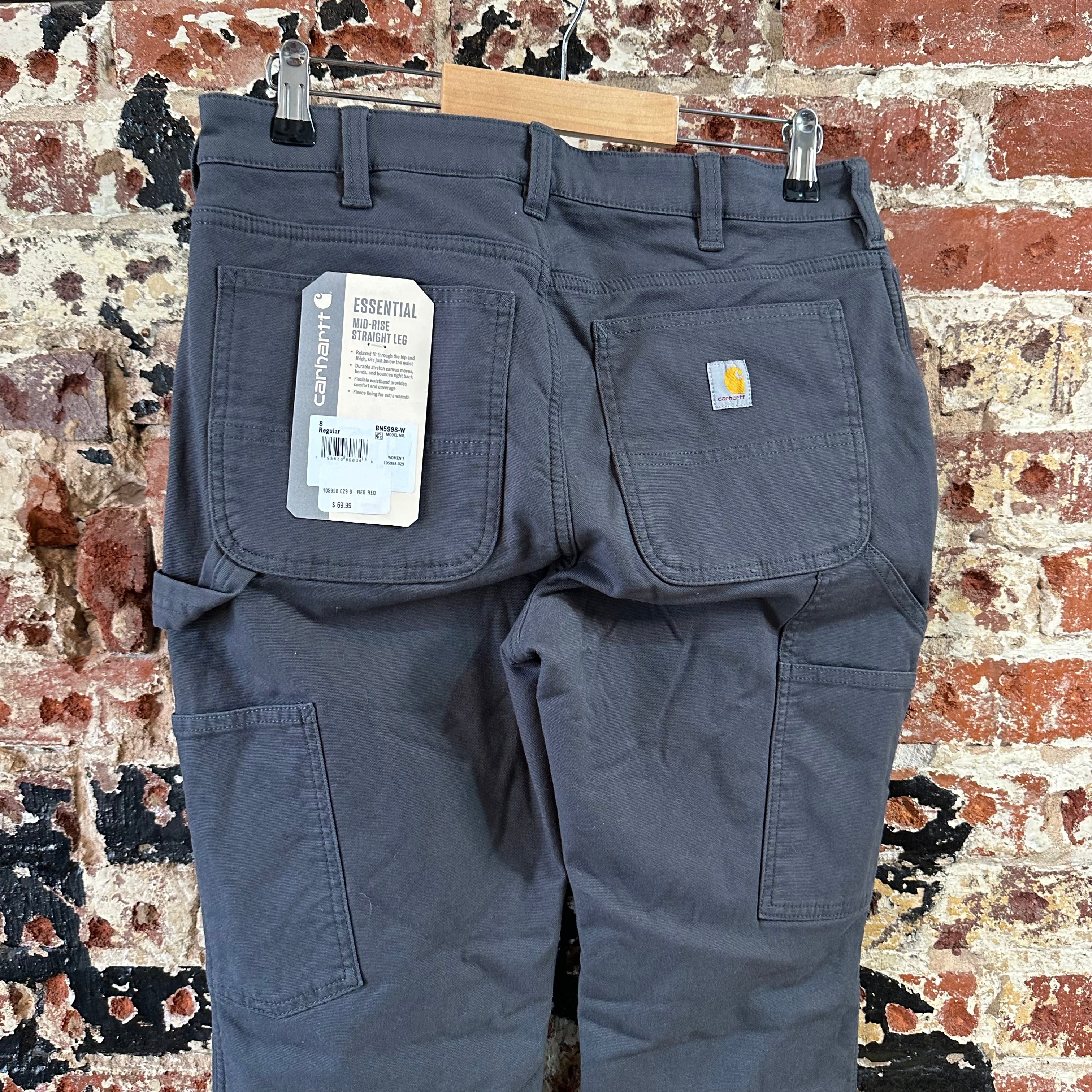 Carhartt Womens 8 Gray Lined Essential Pants NEW