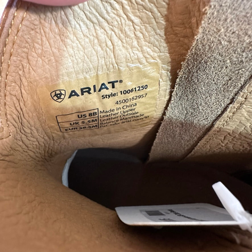 ARIAT Women's Cate Shades of Grain Leather Boot Size 8 B Brown EUC