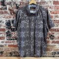 Rock & Roll Aztec Western Shirt Short Sleeve Snap Button Mens 2XL Brown