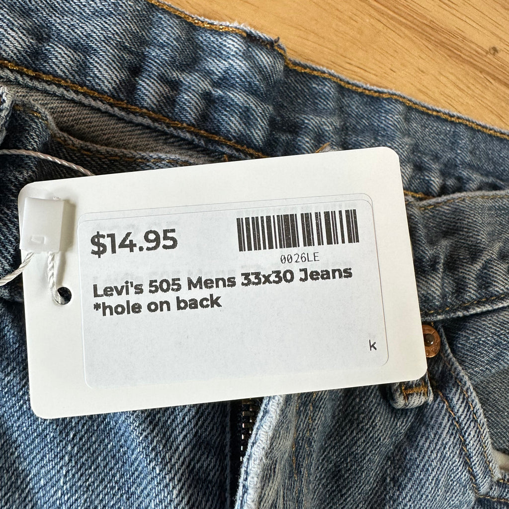 Levi's 505 Mens 33x30 Blue Jeans