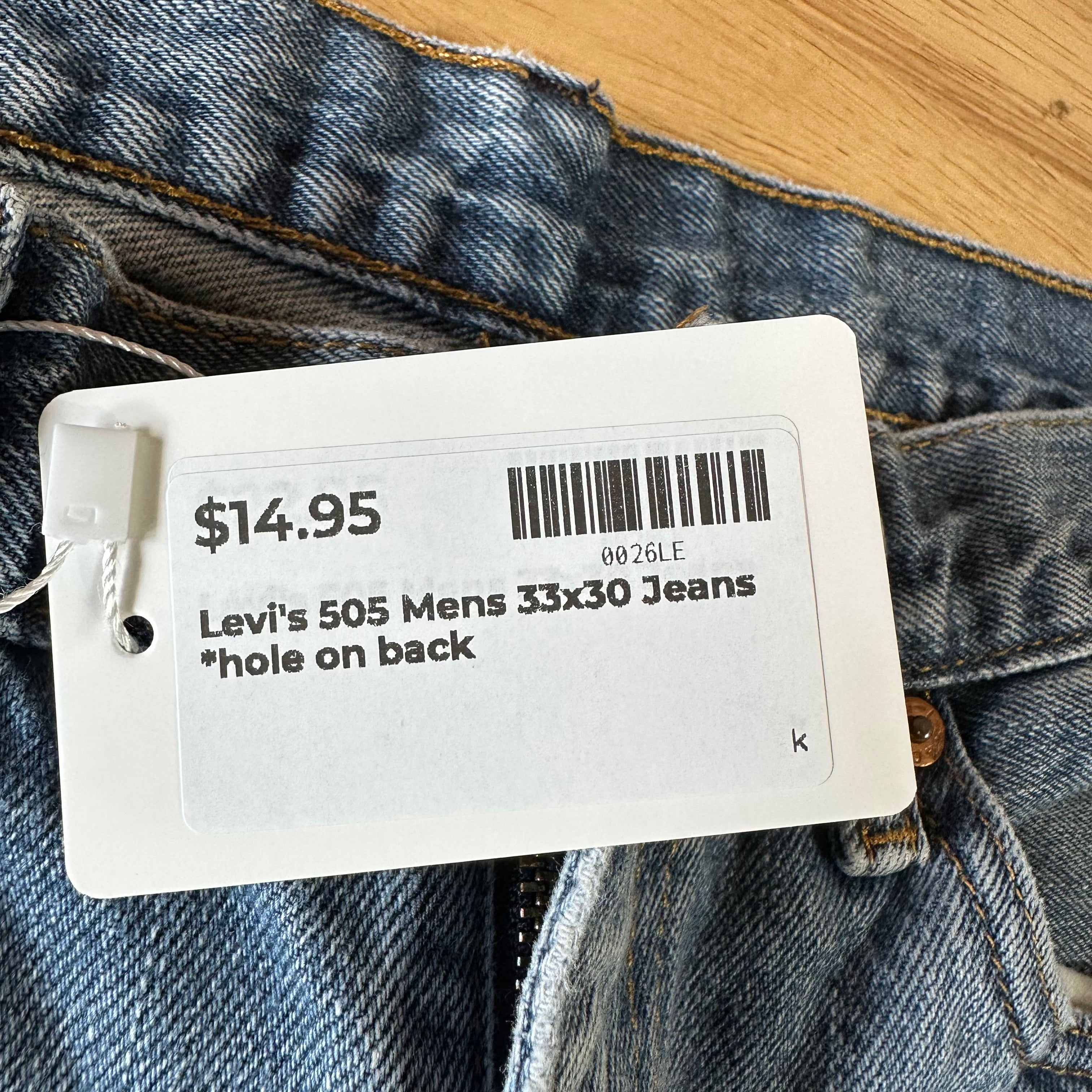 Levi's 505 Mens 33x30 Blue Jeans