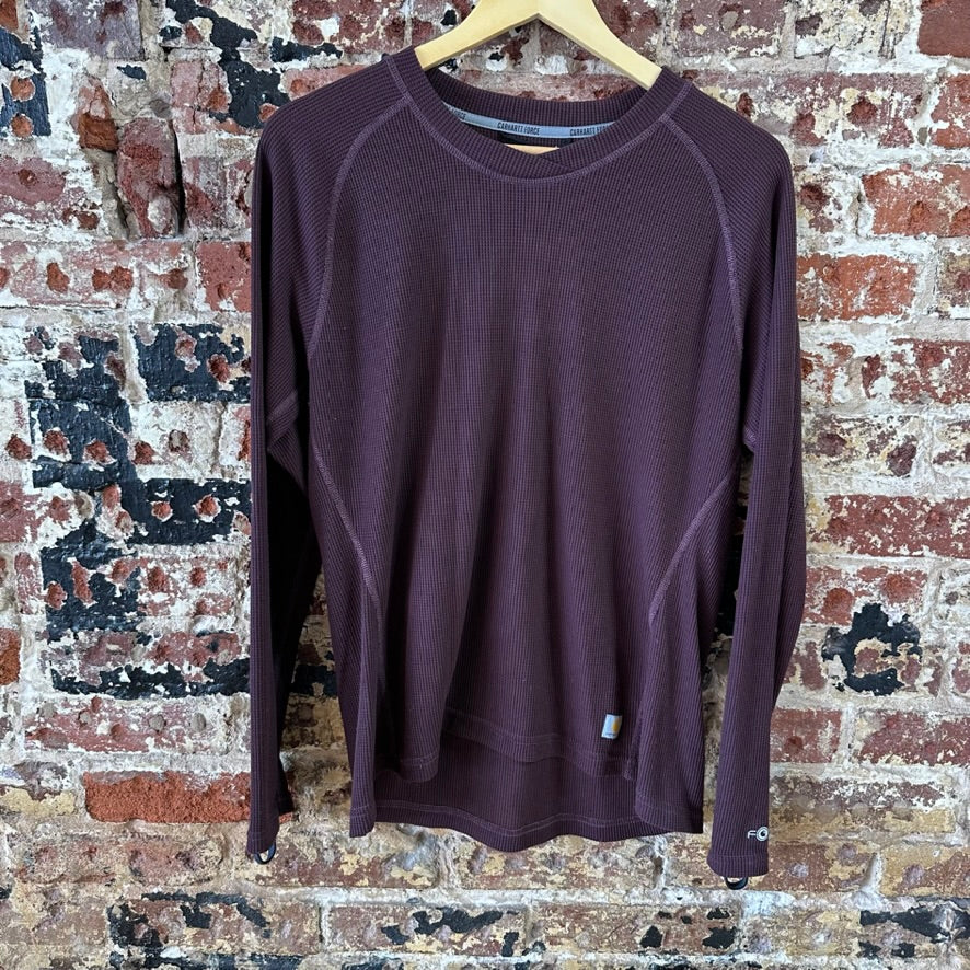 Carhartt Force T-Shirt Womens XL Long sleeve Work casual Purple thermal Base