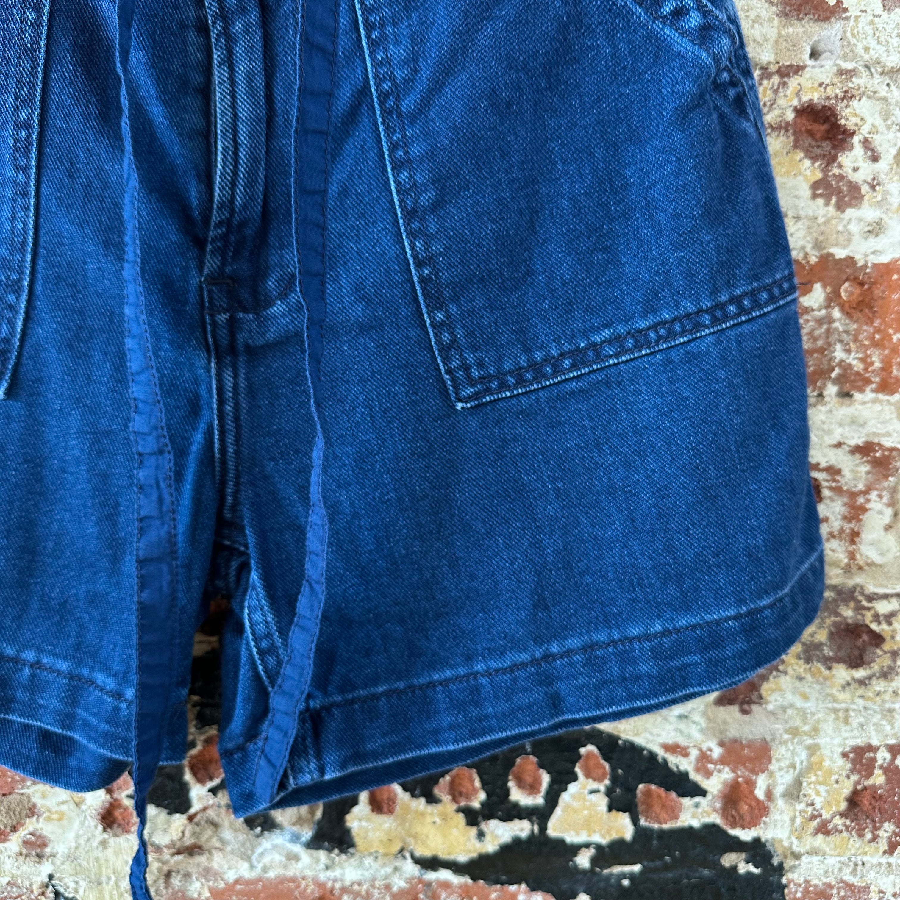 Lucky Brand belted Jeans Shorts Women's 26 Blue Denim High waisted