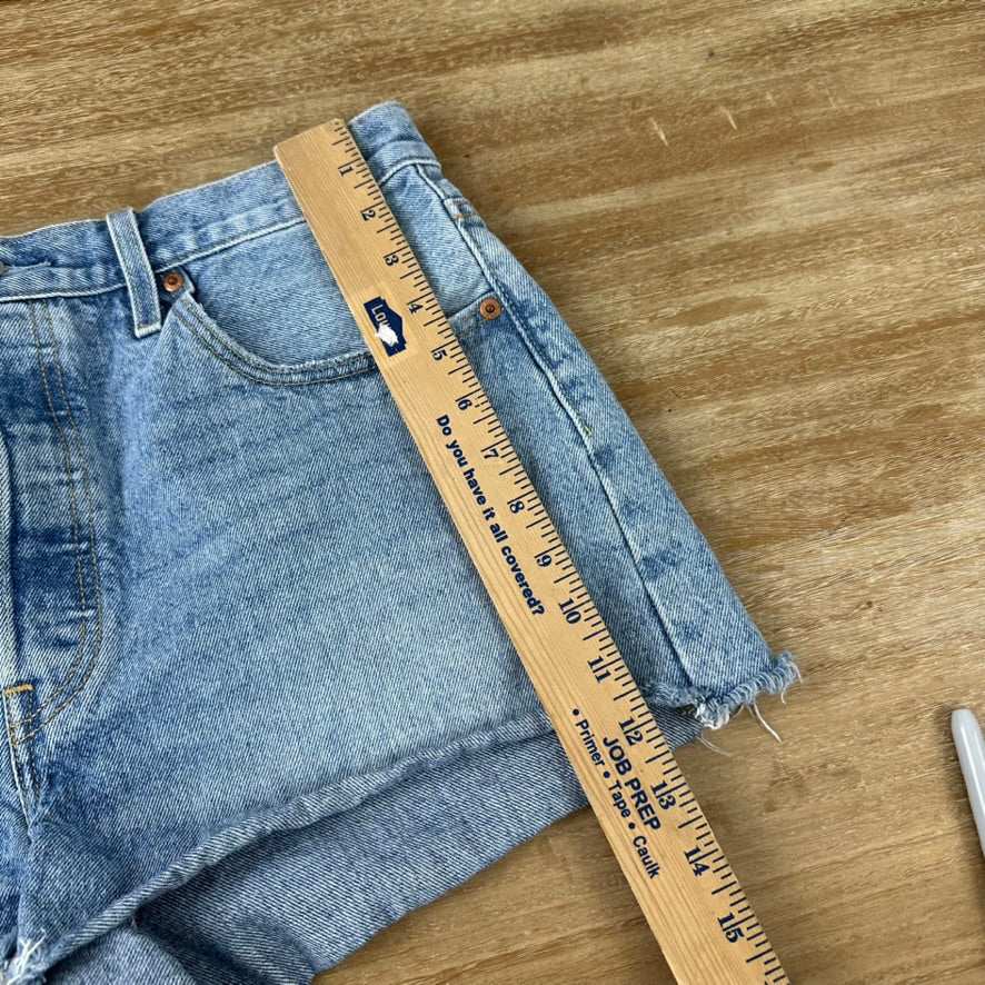 Levi's Cut Off Denim Blue Jean Shorts Womens 32 Distressed - 32x2"