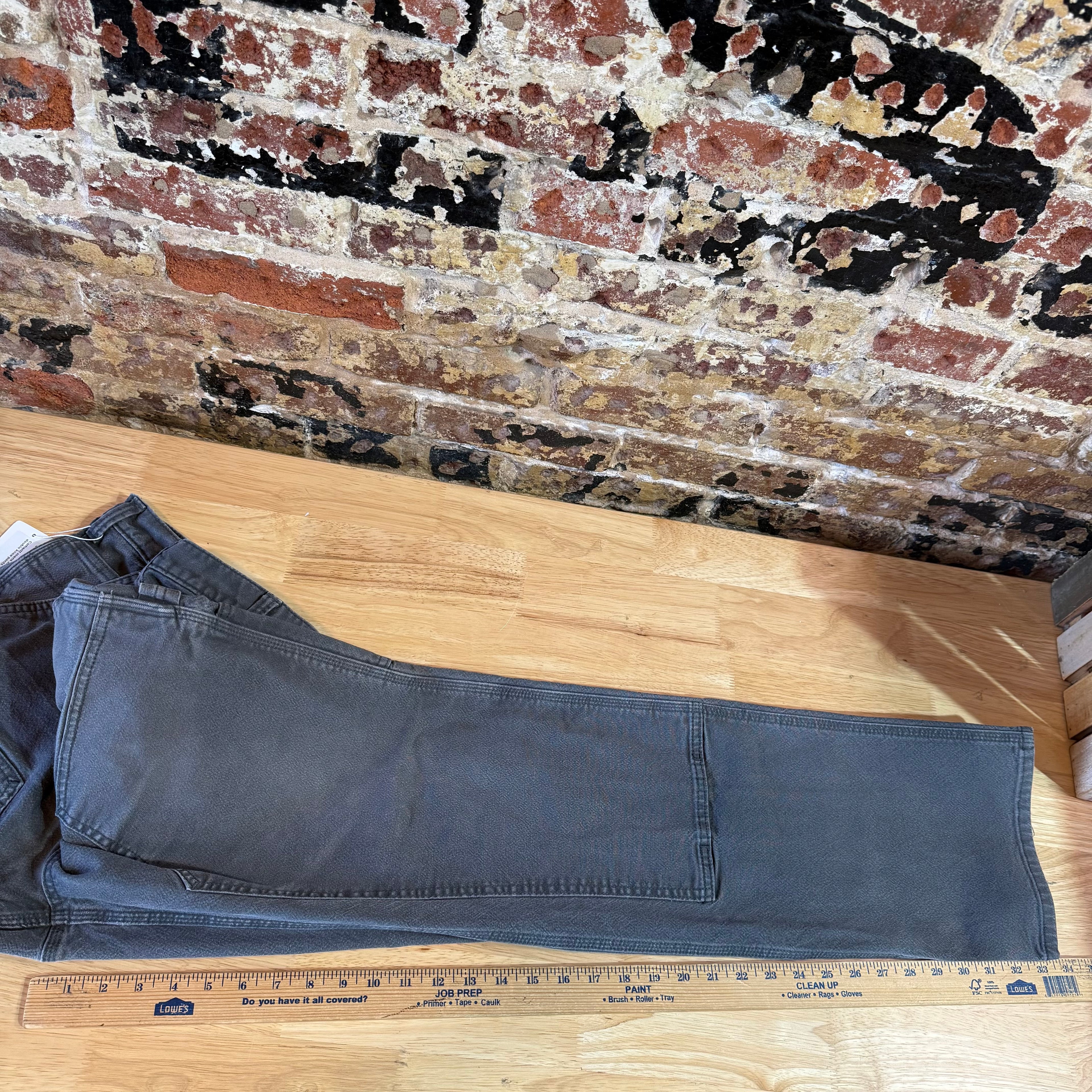 Carhartt Double Knee Gray Pants Mens 36x34