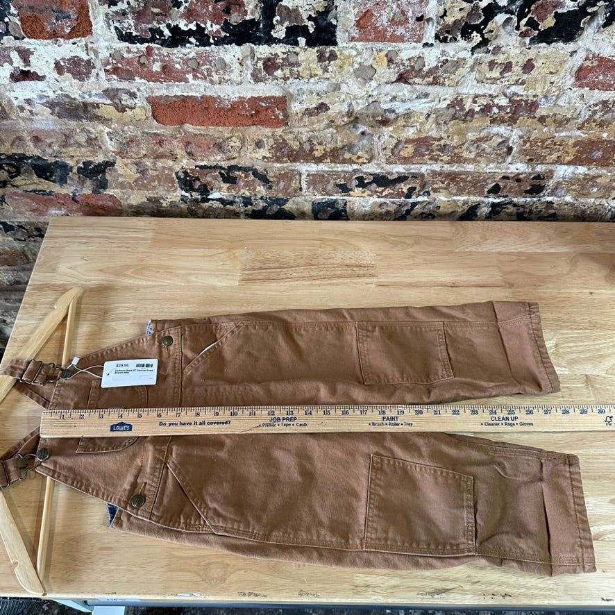 Carhartt Brown Flannel Lined Bibs Boys 3T