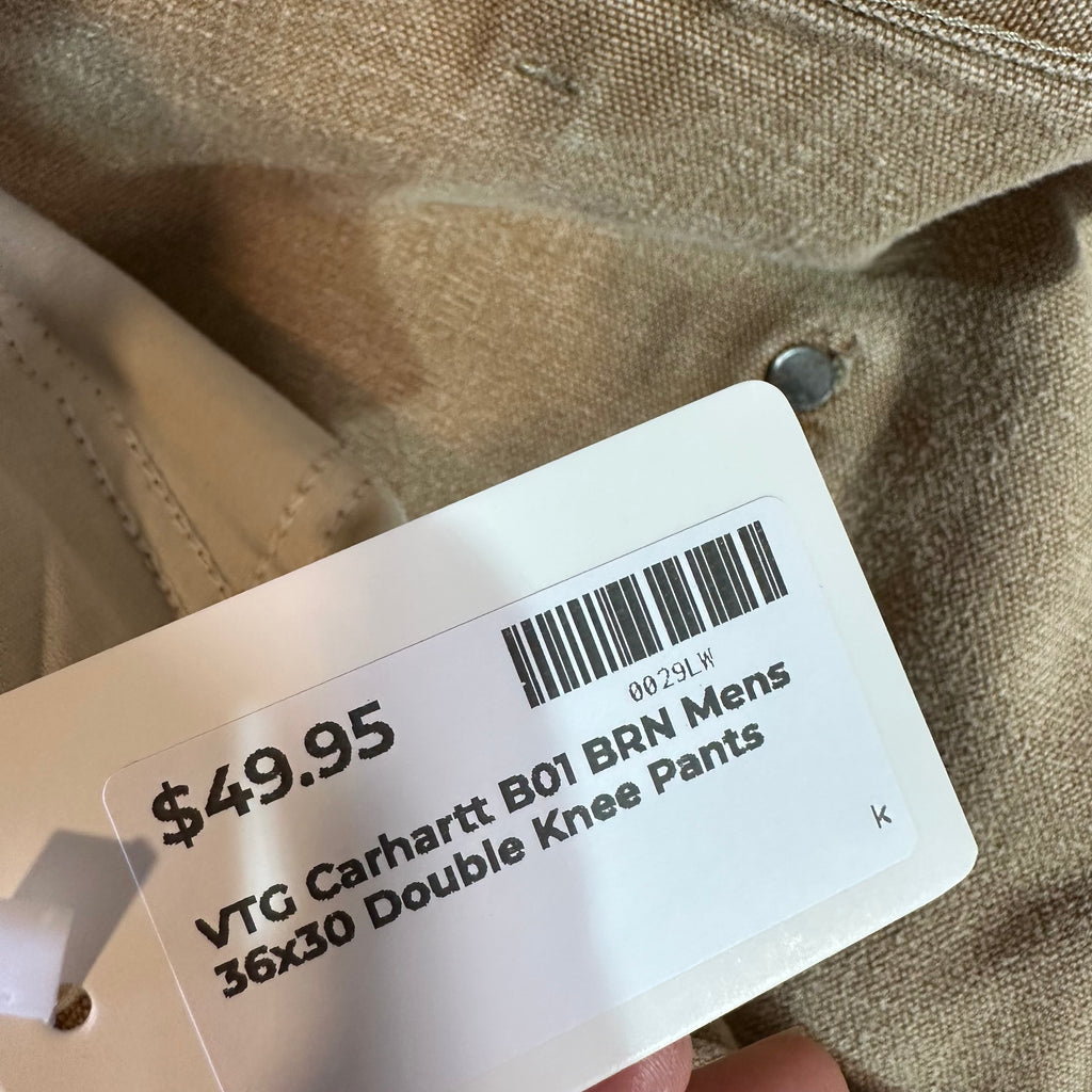 Carhartt B01 BRN Mens 36x30 Double Knee Pants