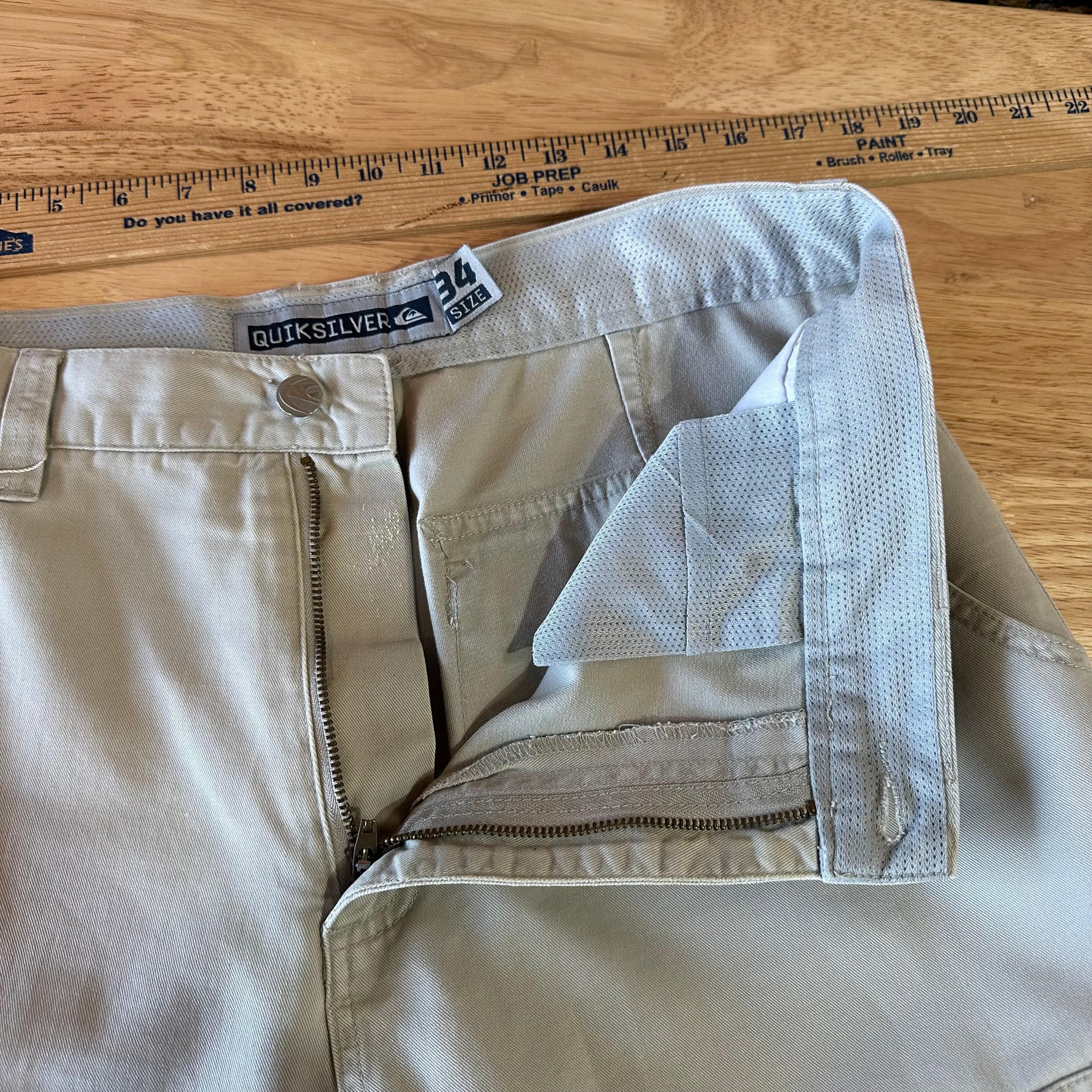 VINTAGE Quiksilver Cargo Pants Mens Straight Skater Surf Utility Men 34x30 Y2K