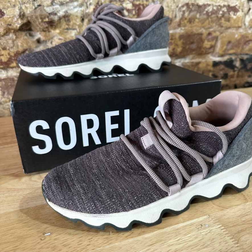 Sorel Women's Kinetic Lace Up Sneakers Shoes Purple Sage Size 7