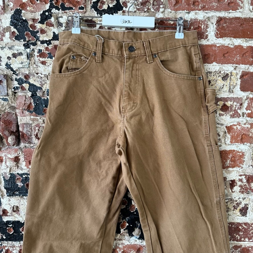 Dickies Mens 30x32 Duck Canvas Carpenter Brown Utility Pants Grunge Work