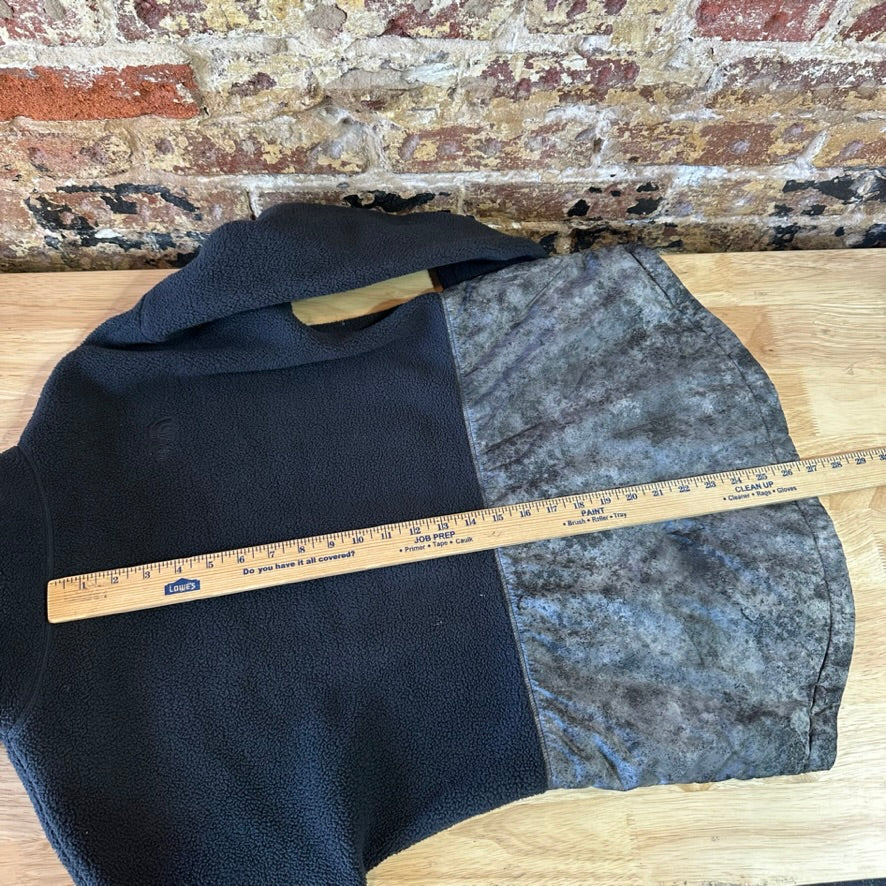 The North Face Riit Pullover Womens Medium Black Grey Fleece Cowl Neck