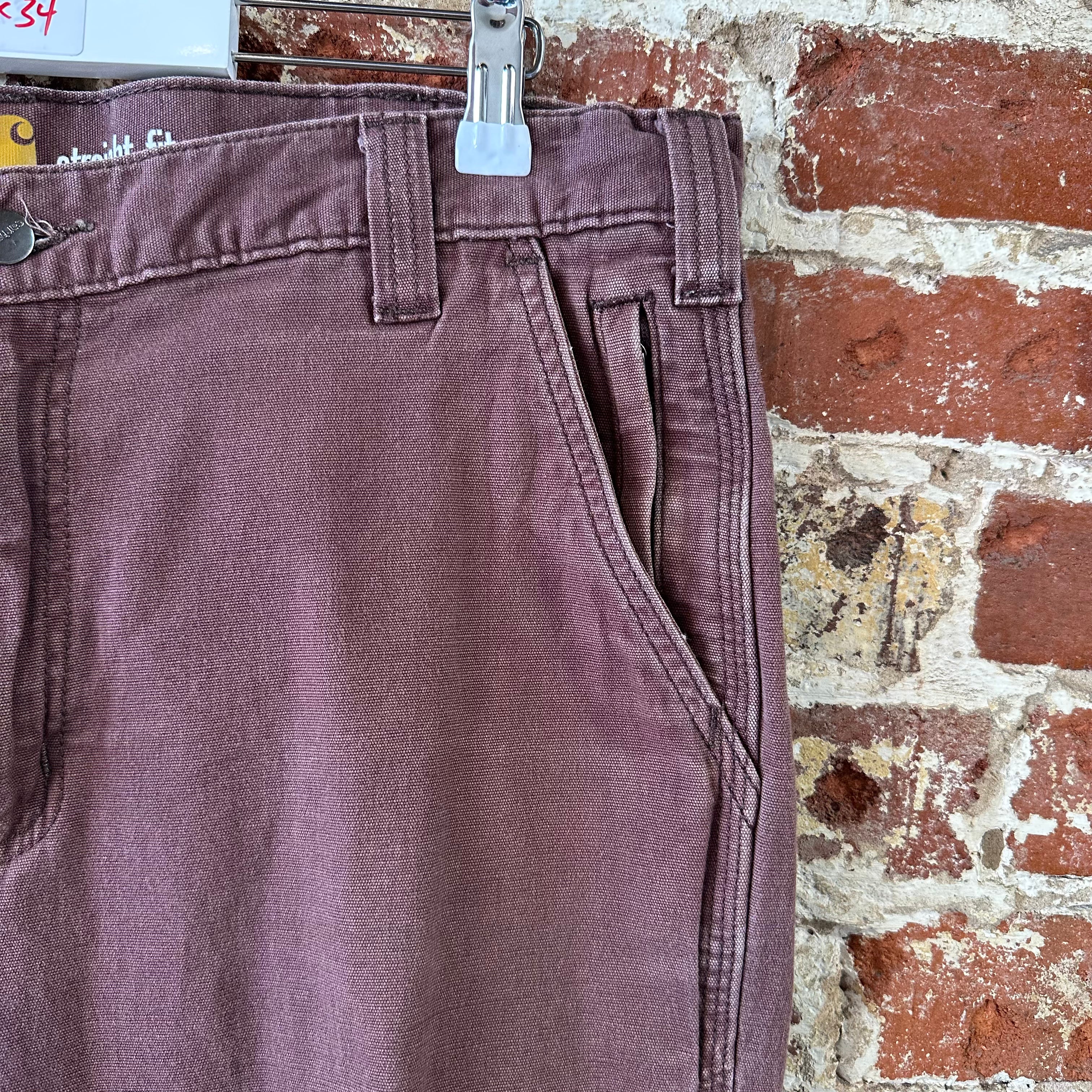 Carhartt Canvas Straight Fit Work Pants Reddish Mens 34x34