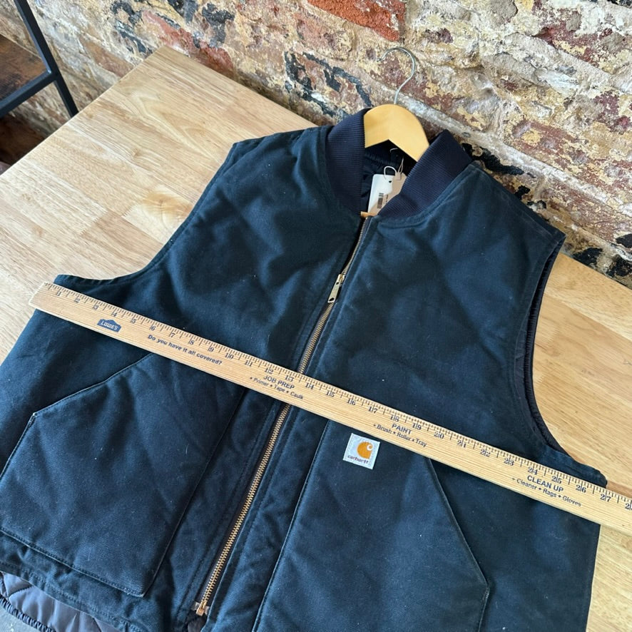 Carhartt Canvas Vest V01 BLK Men's Size 2XL Full Zip Black