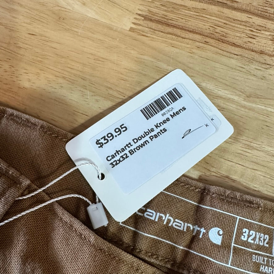 Carhartt Double Knee Brown Mens 32x32 Pants