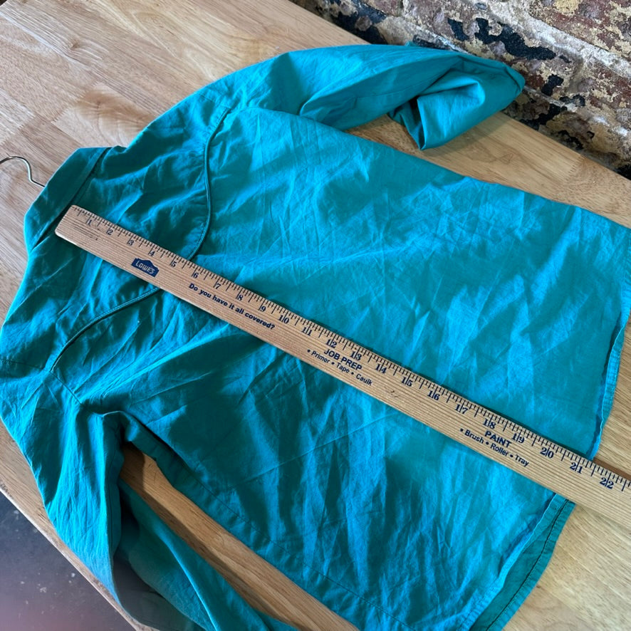 Wrangler Girls Shirt Size Large Western Pearl Snap Long Sleeve Teal