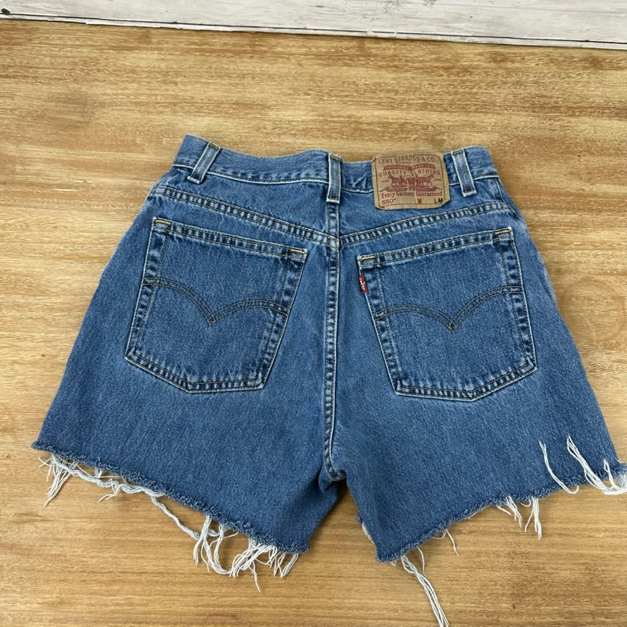 Levi's Cut Off Denim Blue Jean Shorts Womens 8 Distressed - 28x4"