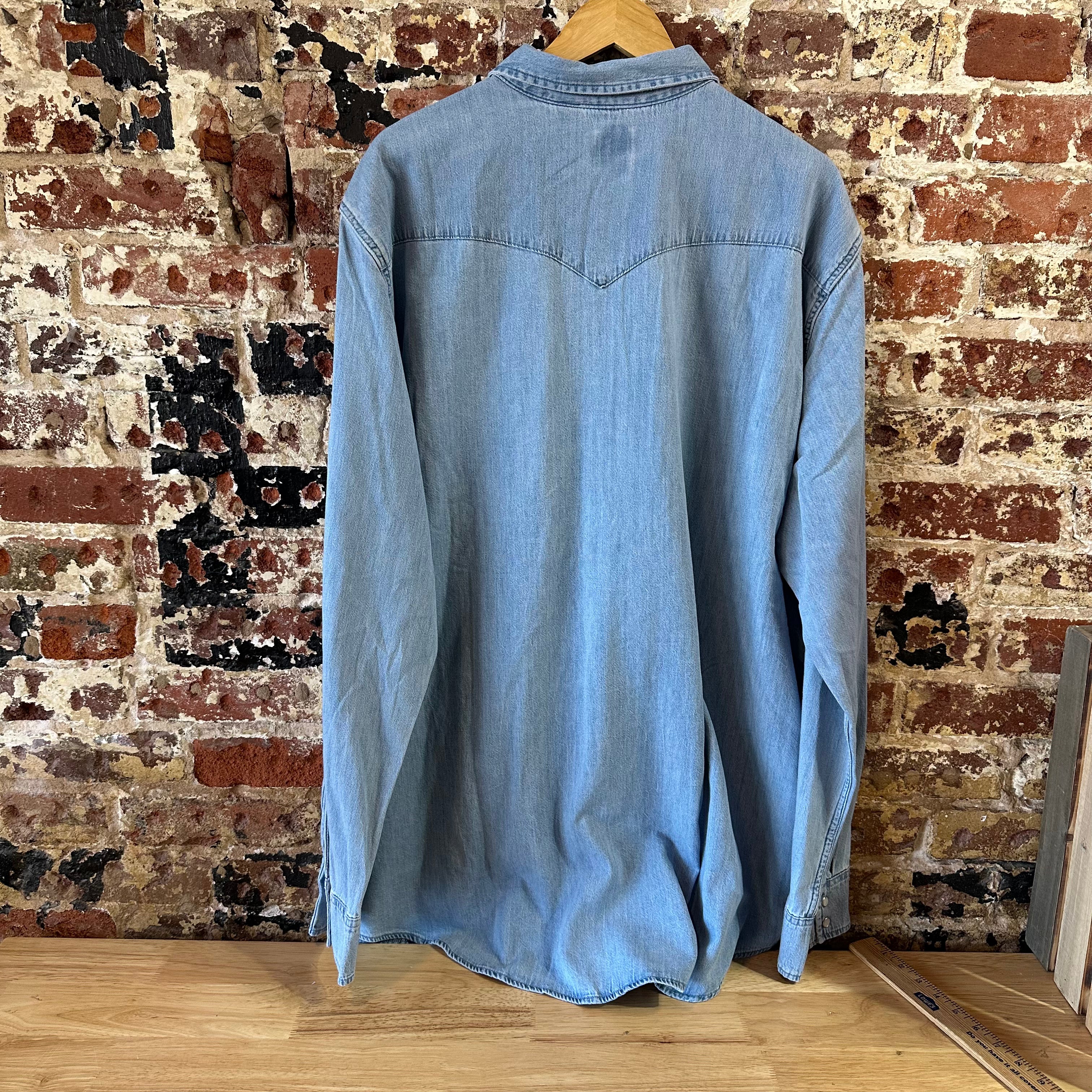 Levi's Mens 3XL Tall Pearl Snap Western Jean Shirt NEW