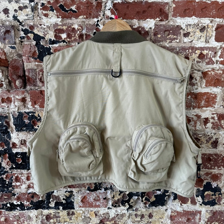 White River Fly Shop Fishing Vest Tan Multi-Pocket Utility Outdoor Size L