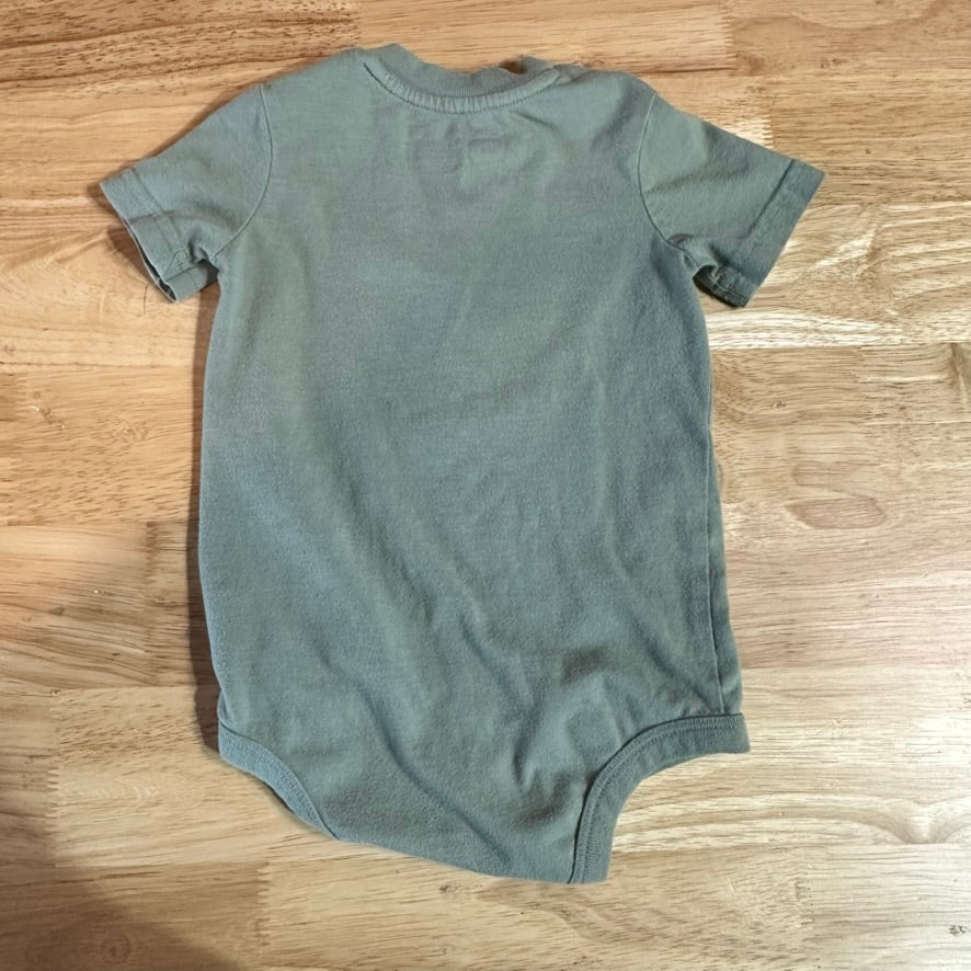 Carhartt Short Sleeve Green Bodysuit one piece Cotton Boys 18M Logo Farm