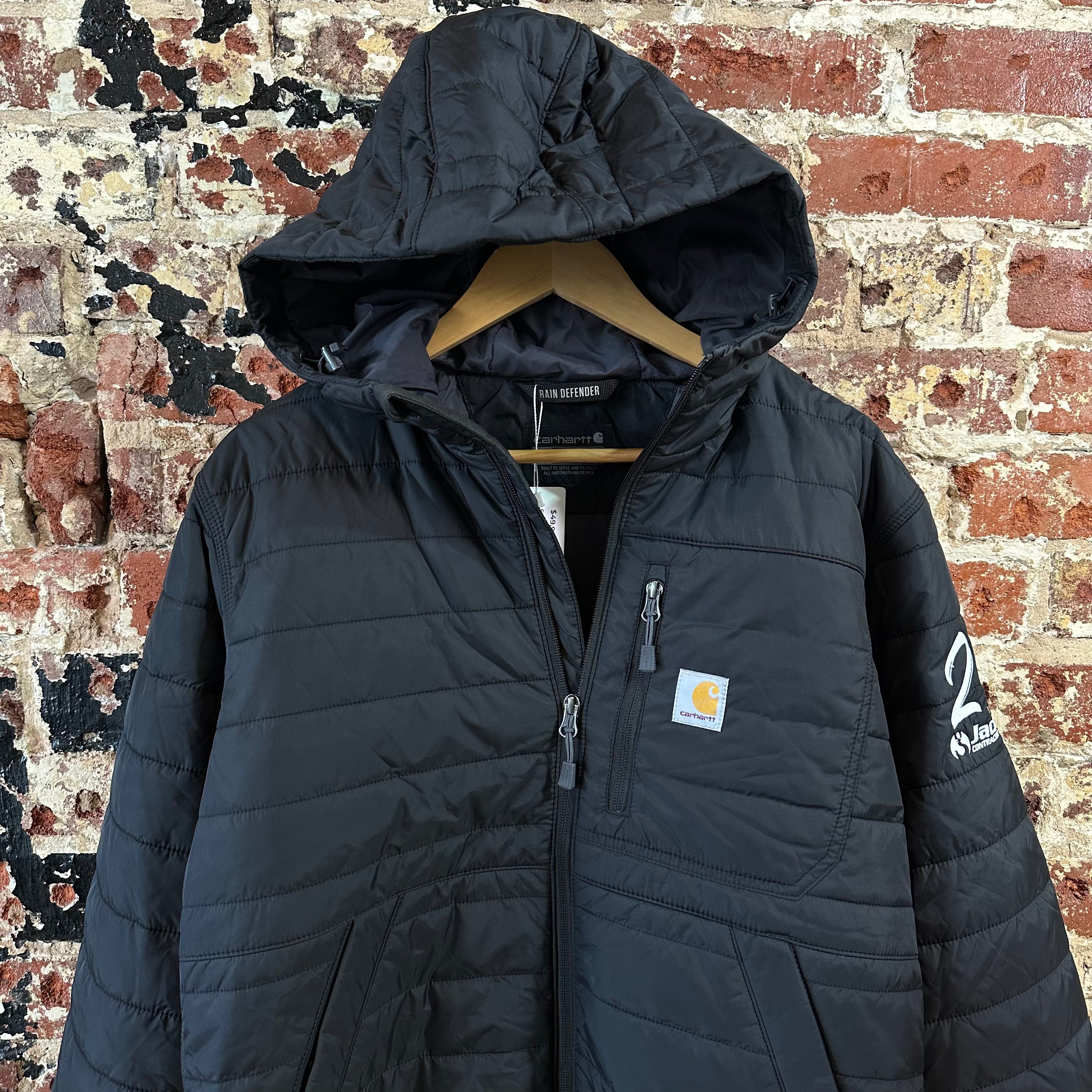 Carhartt Mens Small Rain Defender Black Jacket