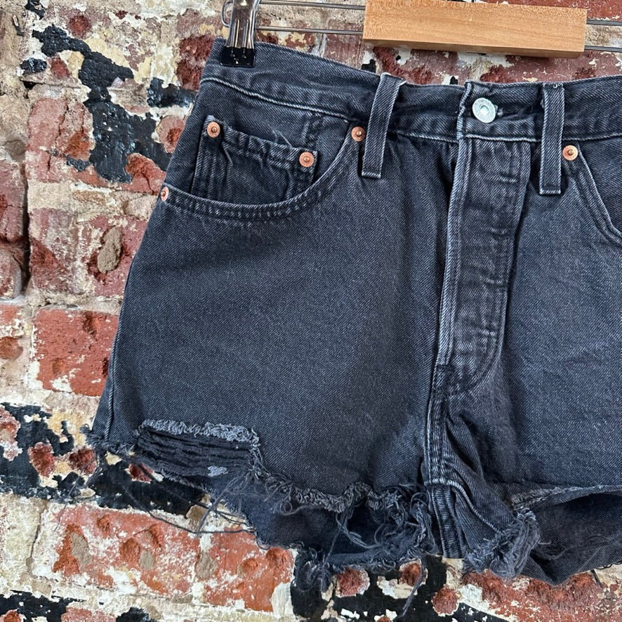 Levi's Cut off Black Jean Shorts Black Womens 26