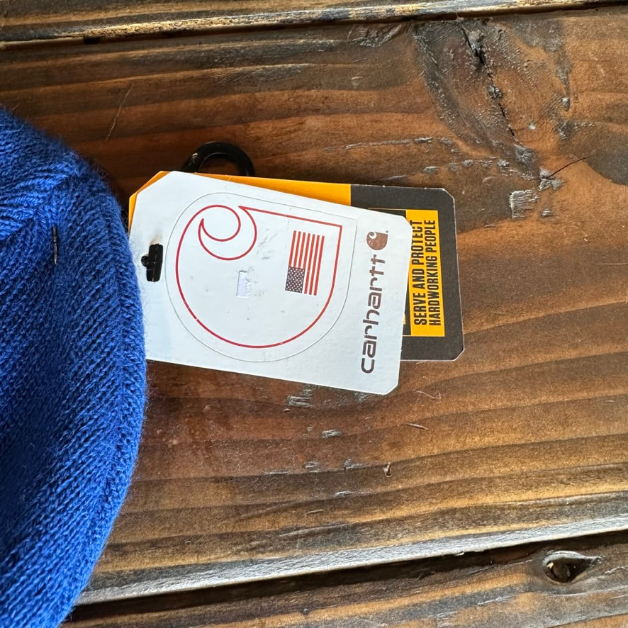 Carhartt A18 Rib Knit Beanie Blue NEW Hat One size