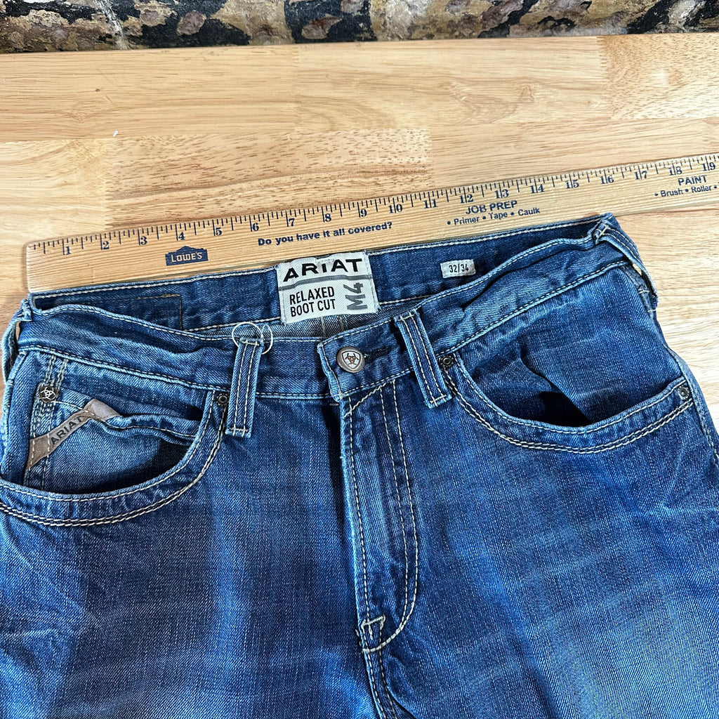 Ariat M4 Relaxed Boot Cut Blue Jeans Men's 32x34 Western Cowboy