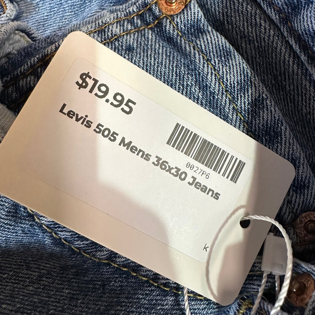 Levi's 505 Mens 36x30 Blue Jeans