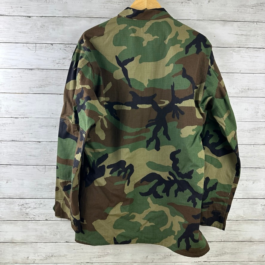 US Army Jacket Mens Medium Long Woodland Combat Coat Shirt