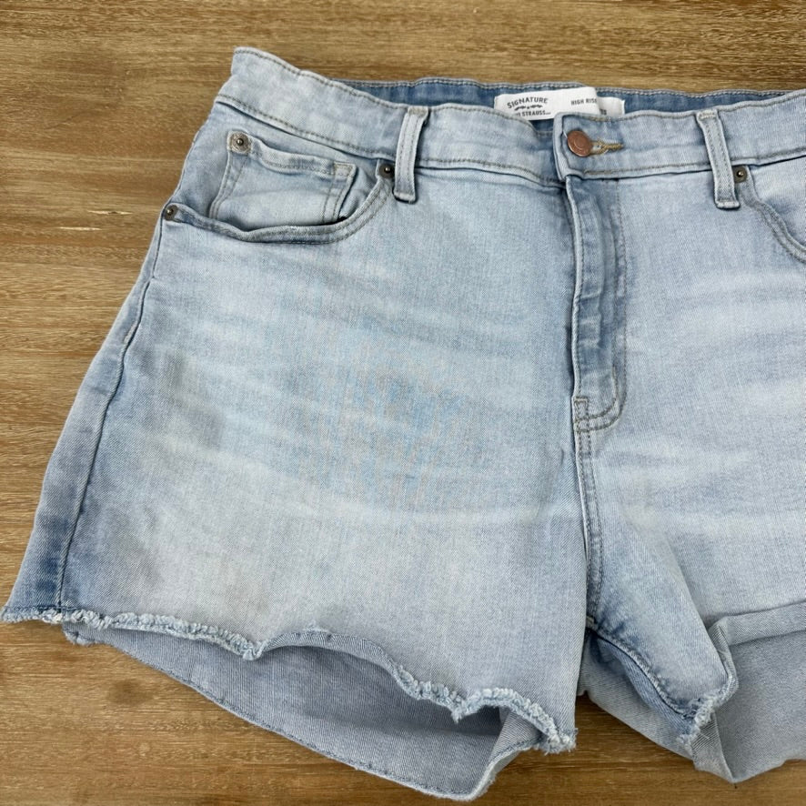 Levi's Cut Off Denim Blue Jean Shorts Womens 14-32 Distressed - 32x3"