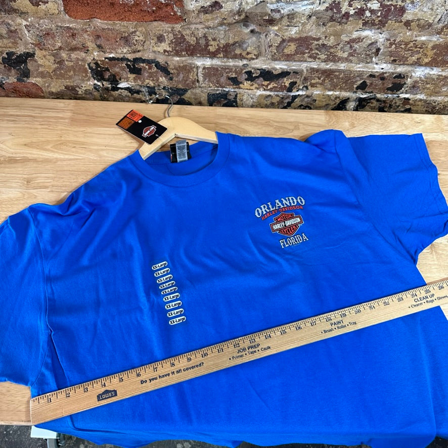 Harley Davidson Men's 2XL Short Sleeve Blue T-Shirt NEW