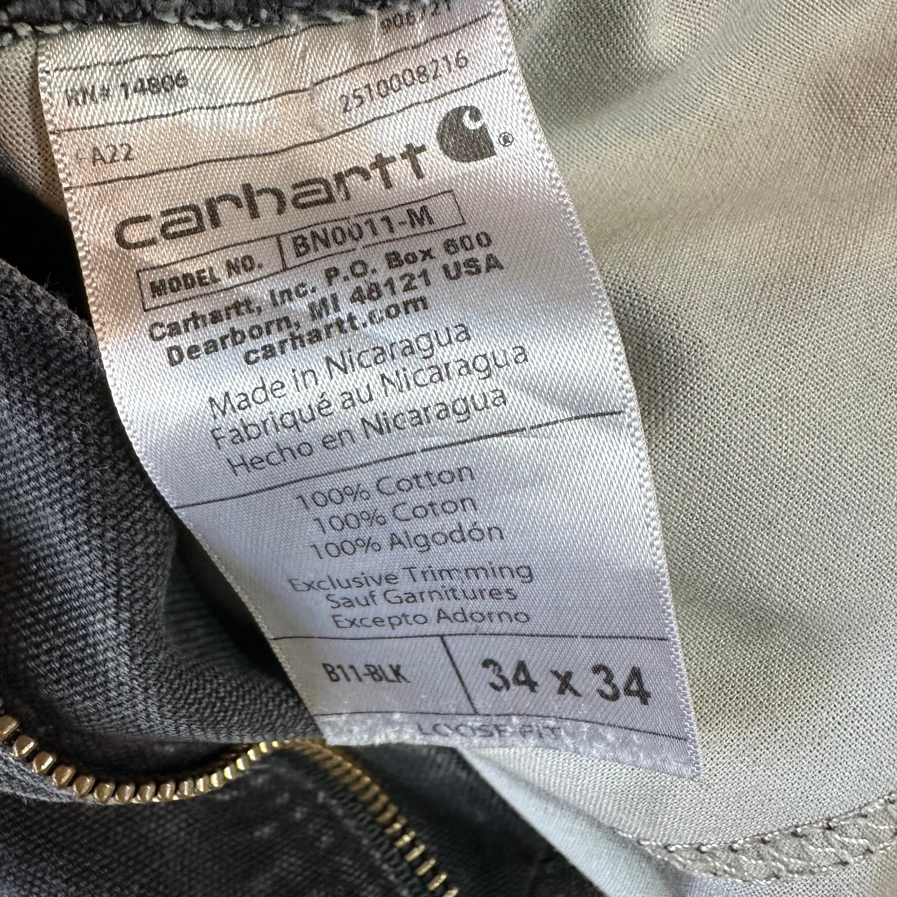 Carhartt B11 BLK Mens 34x34 Pants