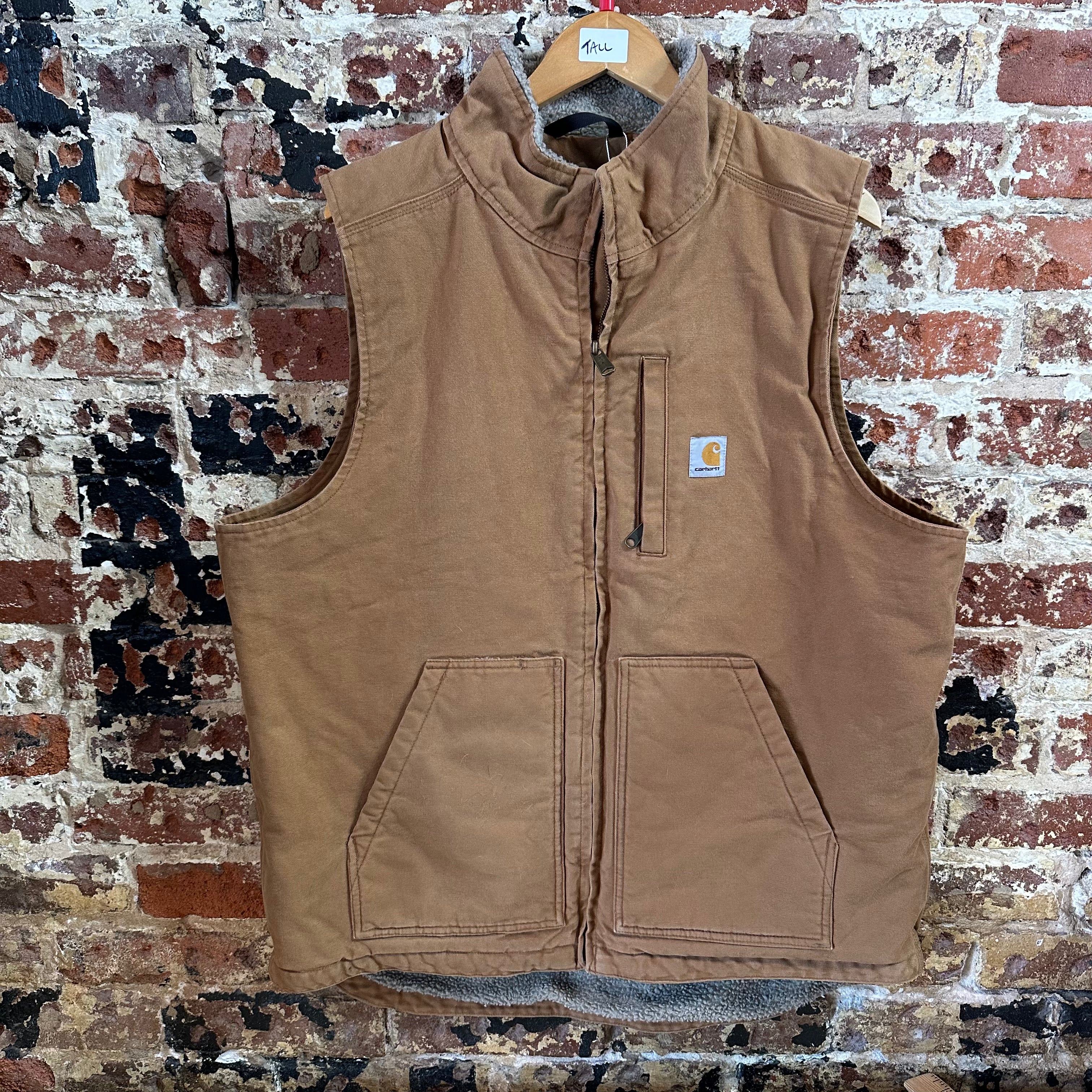 Carhartt Brown Sherpa Lined Men's Large Tall Vest