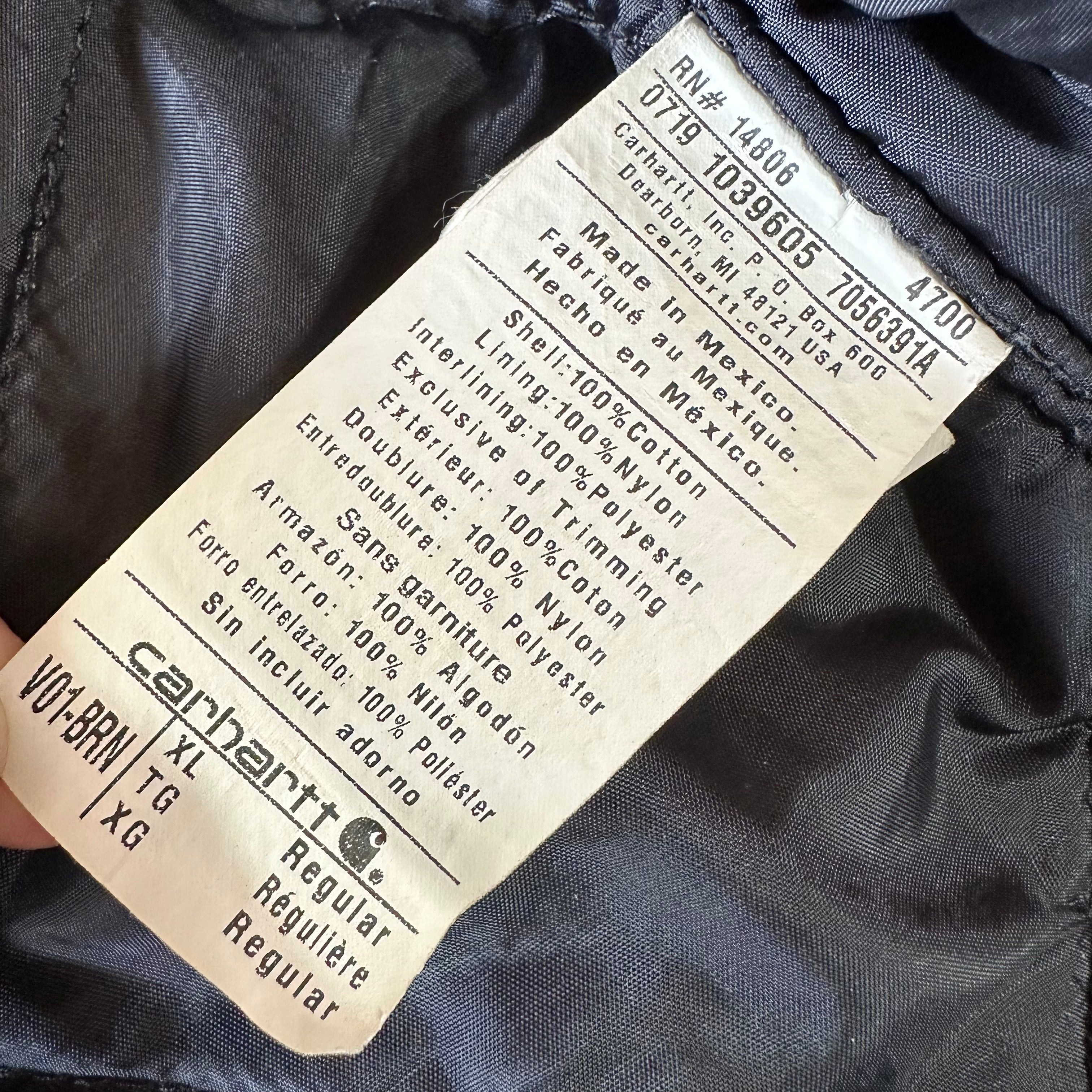Carhartt Canvas Vest V01 BRN Men's Size XL Full Zip Brown