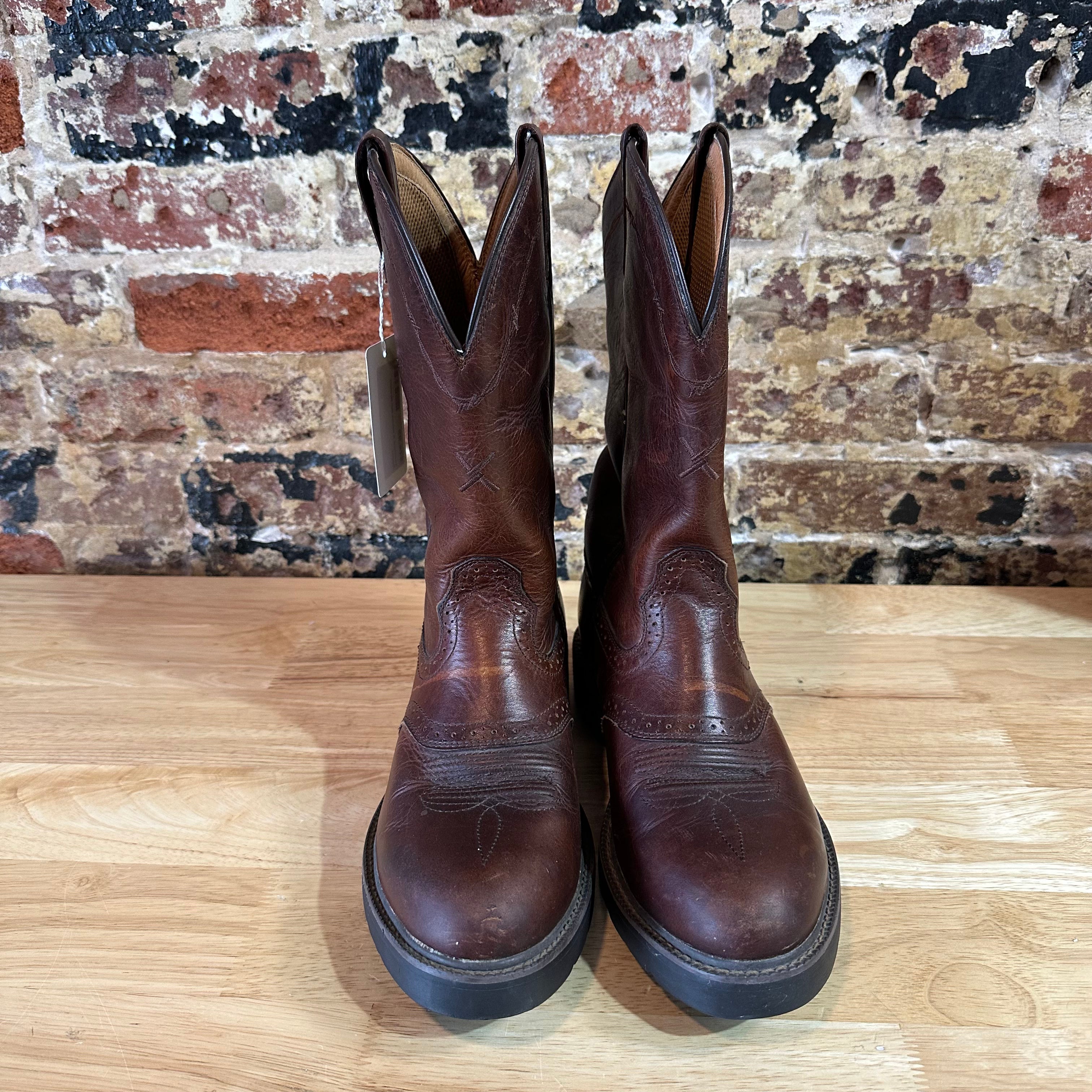 Twister Brown Leather Western Cowboy Boots Mens 9D