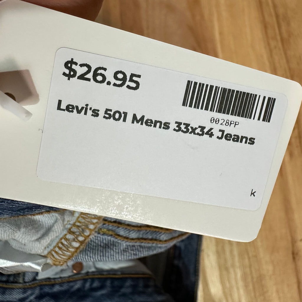 Levi's 501 Mens 33x34 Blue Jeans
