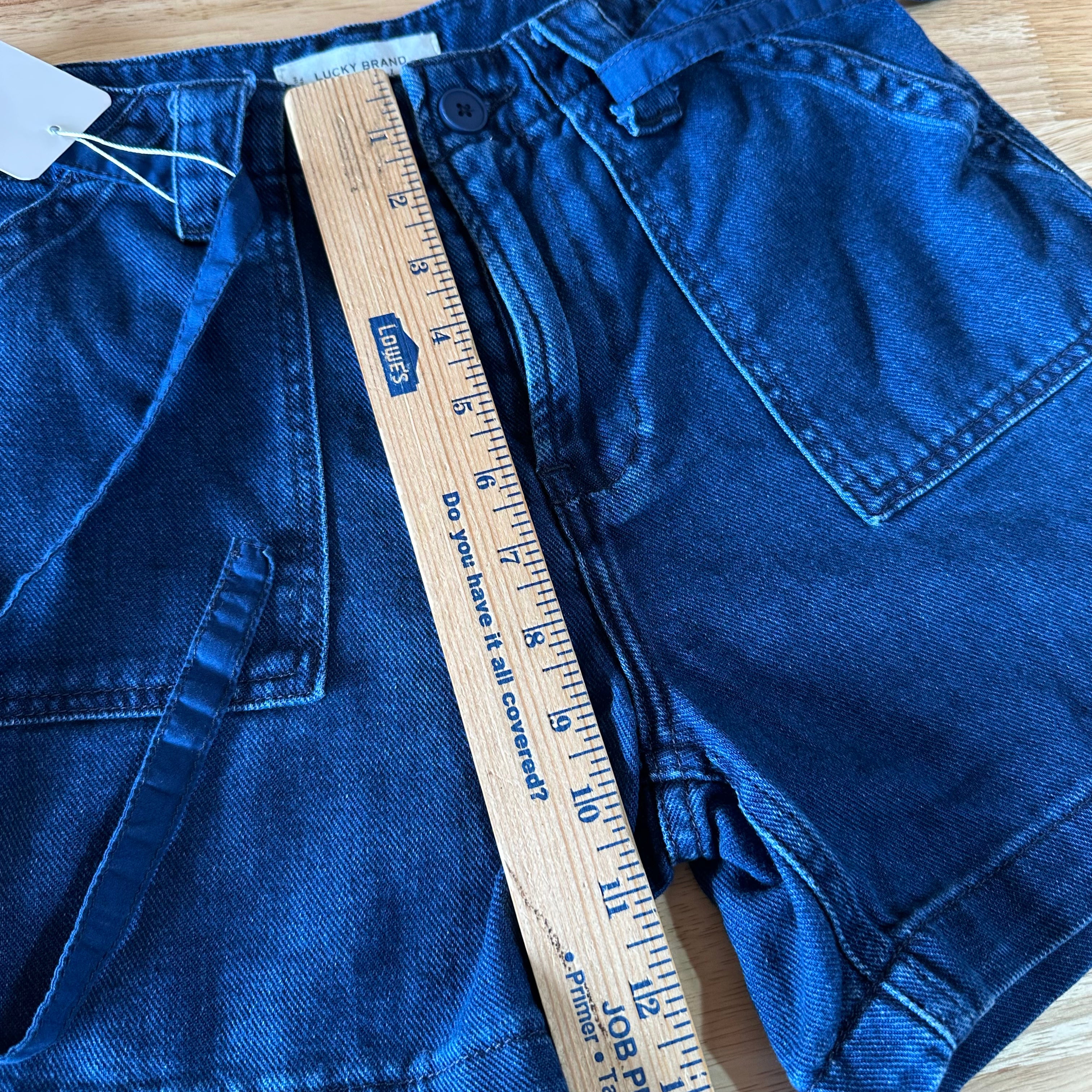 Lucky Brand belted Jeans Shorts Women's 26 Blue Denim High waisted