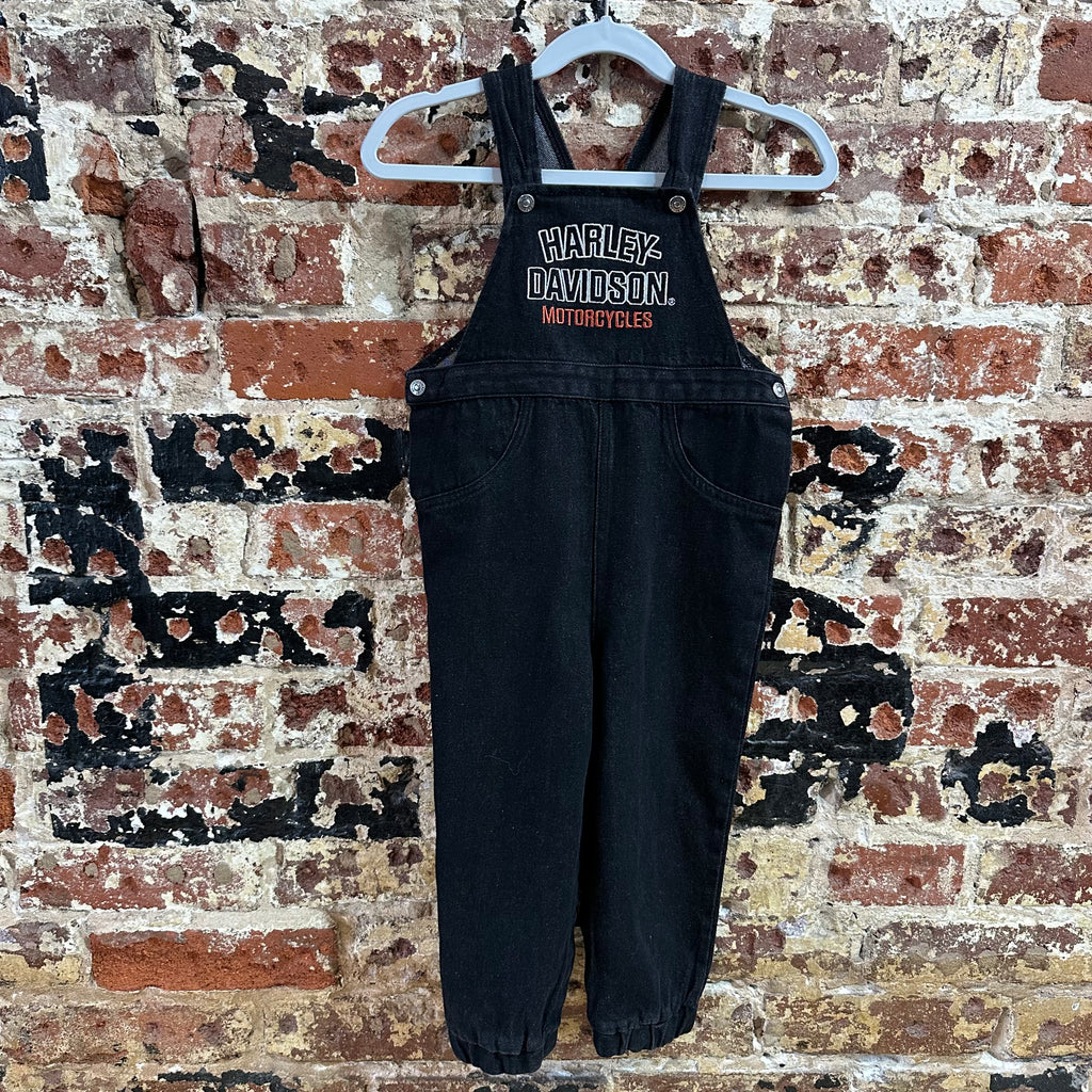 Harley Davidson Overalls Canvas Black toddler boys Size 18-24M Bibs