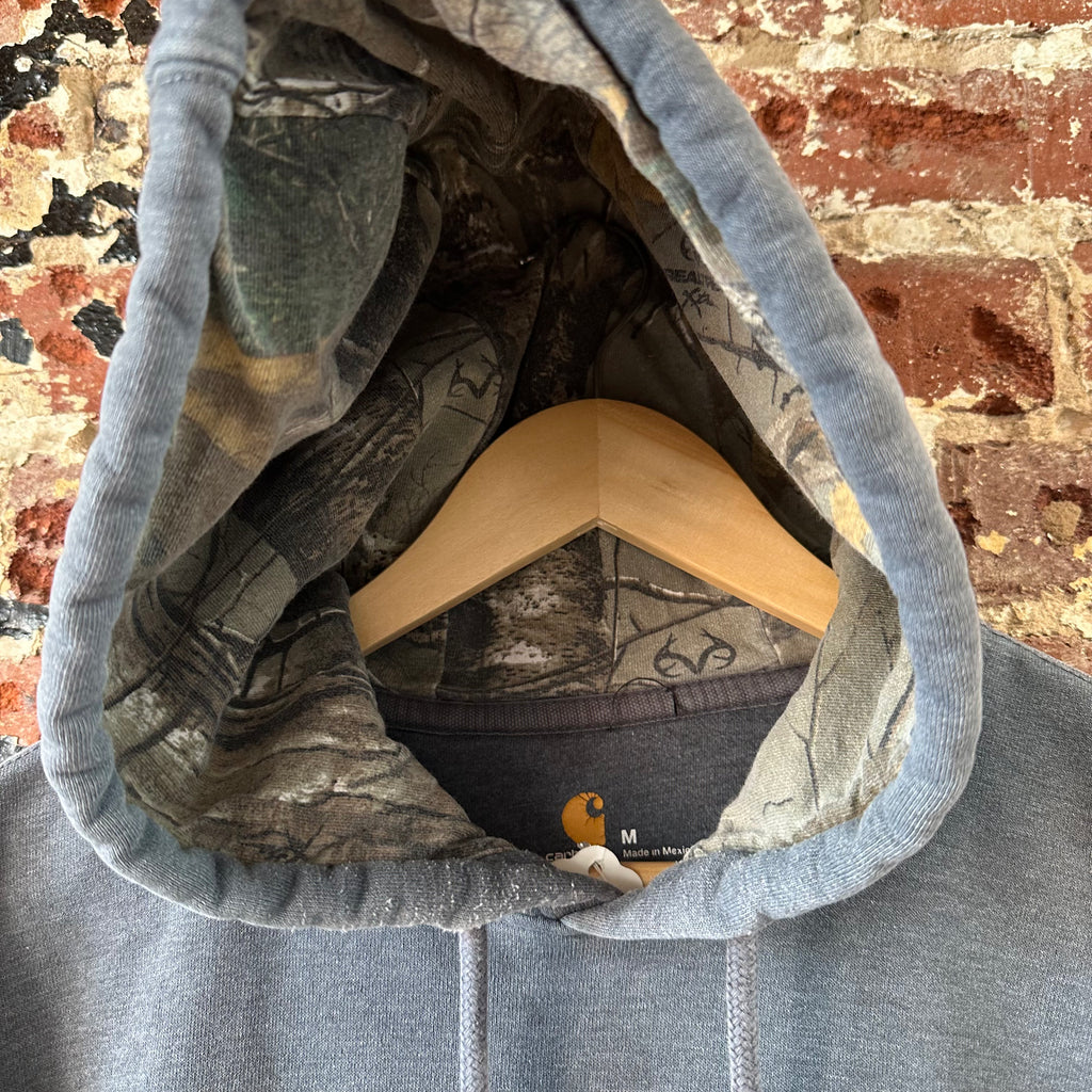 Carhartt Hoodie Sweatshirt Gray Mens Size Medium Original Fit Camo