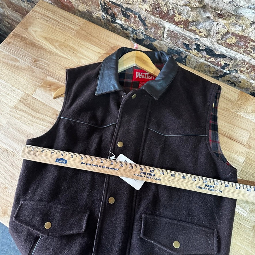 WALLS Western Snap Zip Closure Vest Mens Sz Small Fleece Cowboy