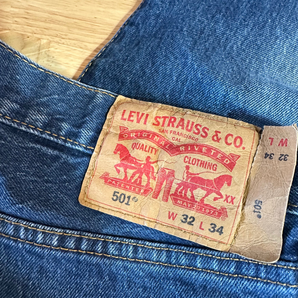 Levi's 501 Mens 32x34 Blue Jeans