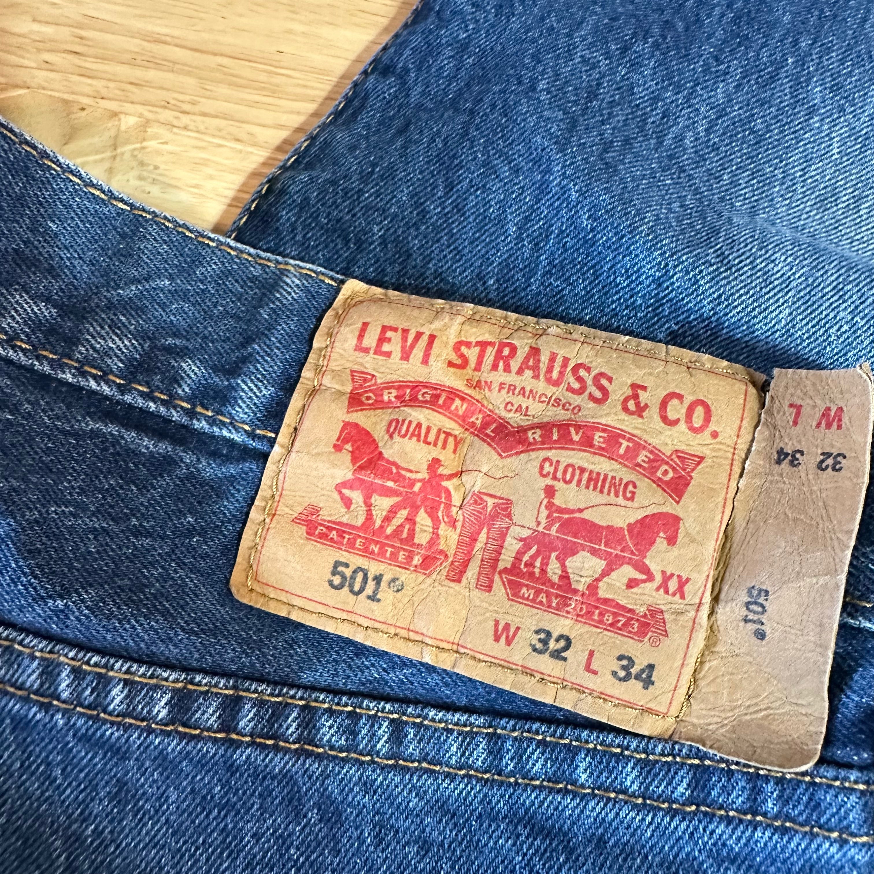 Levi's 501 Mens 32x34 Blue Jeans