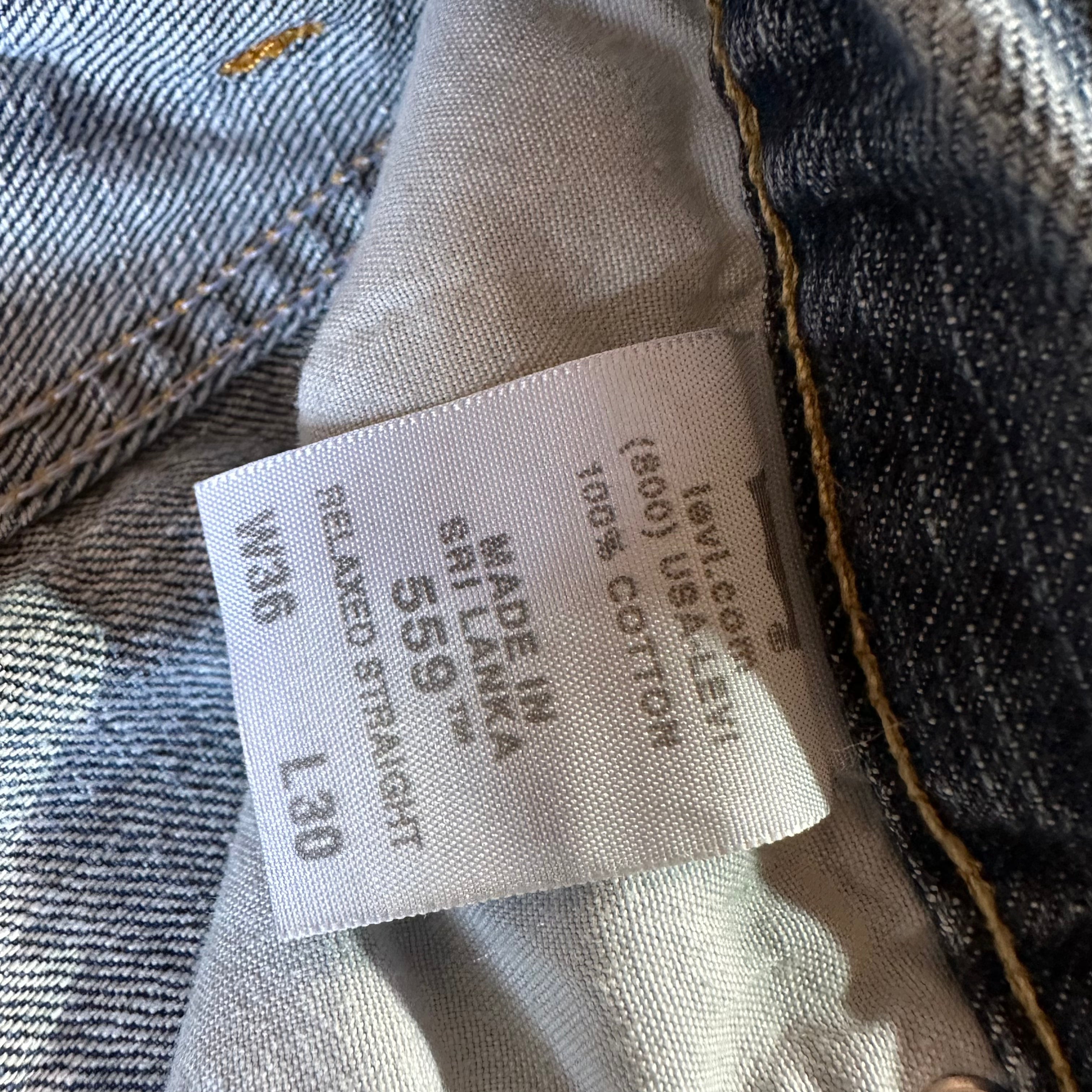 Levi's 559 Mens 36x30 Blue Jeans