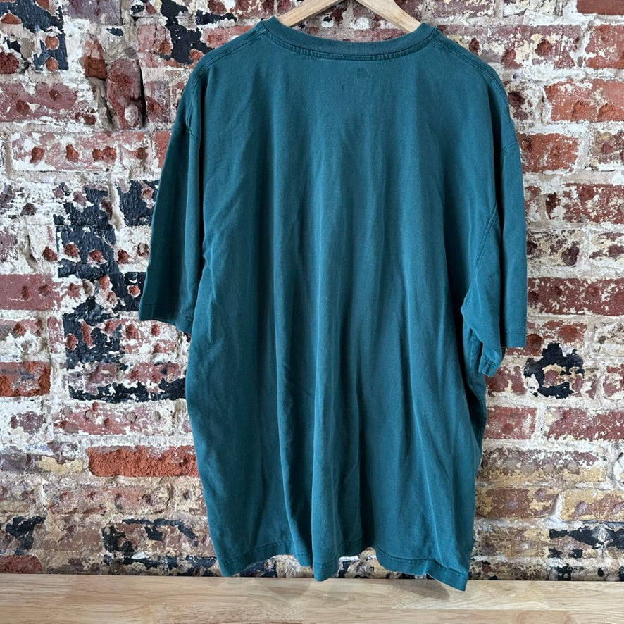 Carhartt Men's 2XL Short Sleeve T Shirt Henley Logo Pocket T Green